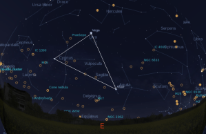 Položaj VLT na nebu ovih dana (oko 21:30)