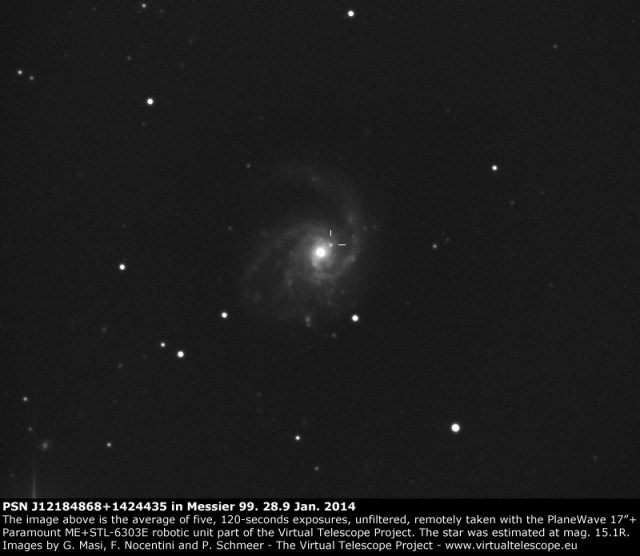 Supernova in M99 - -foto: The Virtual Telescope Project/Gianluca Masi