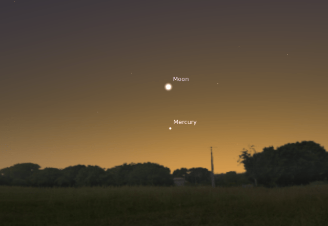 Položaj Merkura za 1. februar 2014. godine - foto: Stellarium