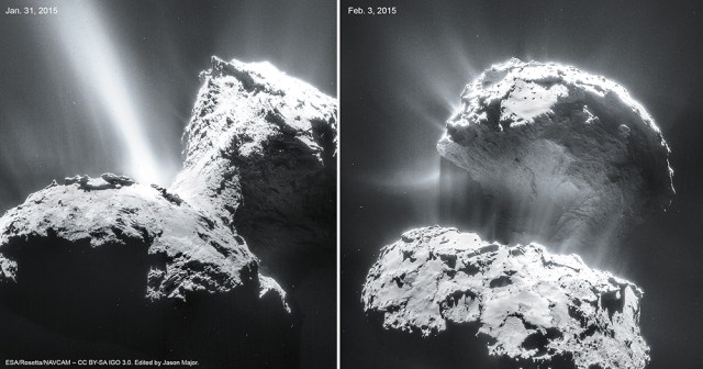 Kometa 67P/C-G snimljena 31. janurra i 3. februara - foto: ESA/Rosetta
