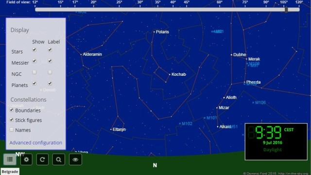 Podešavanja željenih objekata - foto: https://in-the-sky.org/